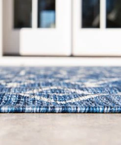 Best Sale 🎉 Rug Unique Loom Outdoor Trellis Blue Rectangular 9' 0 X 12' 0 🔔 -Cheap Rugs Store f321badb0d6546e1 3674 w800 h800 b0 p0