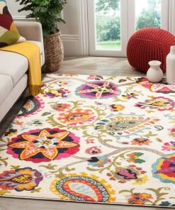 Hot Sale ๐ฏ Safavieh Monaco Collection MNC229 Rug, Ivory/Multi, 5'1" X 7'7" โ๏ธ