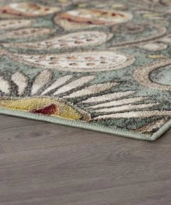 Best Pirce 🔥 Tayse Rugs Giselle Transitional Floral Area Rug, Seafoam, 5'3'' X 7'3'' 😍 -Cheap Rugs Store f521477e02d91539 3252 w800 h800 b0 p0