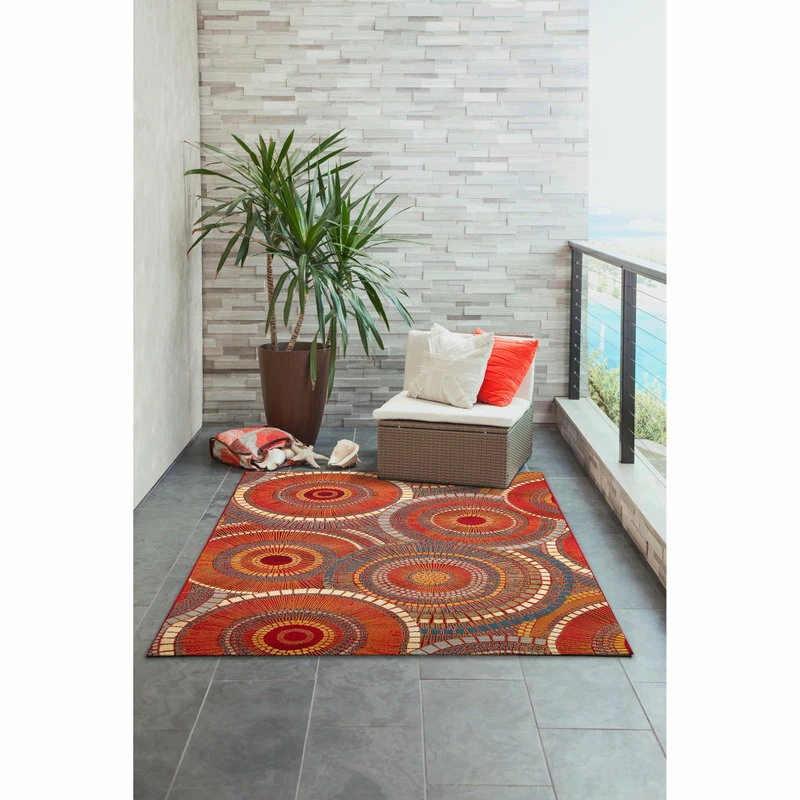 Cheap 💯 Liora Manne Marina Circles Indoor/Outdoor Rug, Saffron, 3'3"x4'11" ⭐ 4 Cheap 💯 Liora Manne Marina Circles Indoor/Outdoor Rug, Saffron, 3'3"x4'11" ⭐ - Image 4