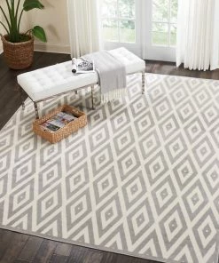 Coupon 🎉 Nourison Grafix Area Rug, White/Gray, 7'10"x9'10" 🔔