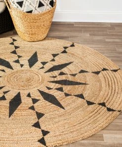 Outlet ❤️ Anji Mountain Jute Round Tribal Line Black Print, 6' Round 😀 8 Outlet ❤️ Anji Mountain Jute Round Tribal Line Black Print, 6' Round 😀 -Cheap Rugs Store f5d1a05d0ae243e3 7516 w800 h800 b0 p0