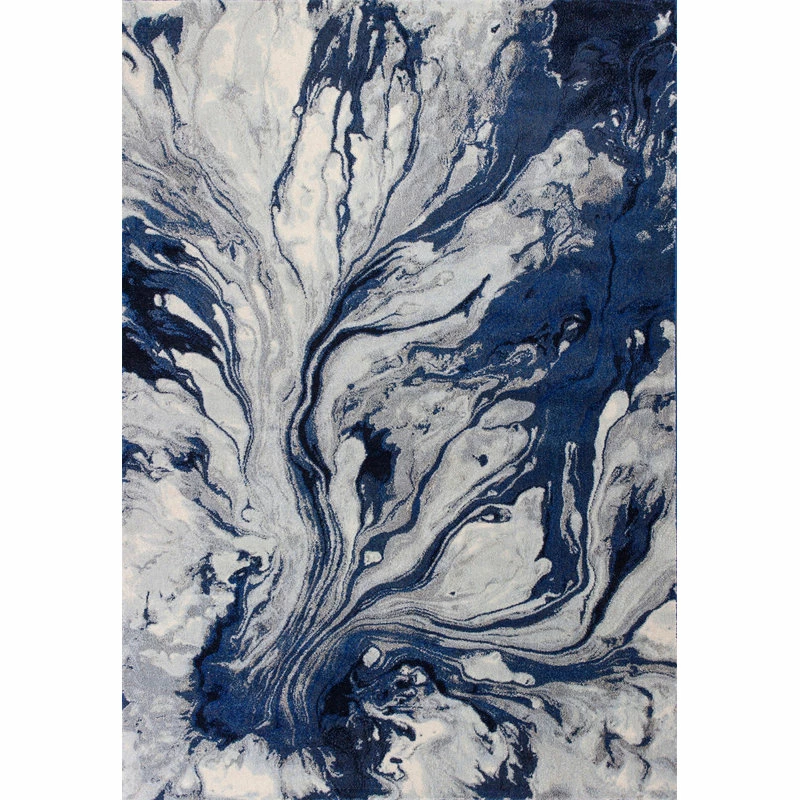 Outlet ✔️ KAS Rugs & Home Illusions 6201 Blue Watercolors Rug, 5'3"x7'7" ✔️ 2 Outlet ✔️ KAS Rugs & Home Illusions 6201 Blue Watercolors Rug, 5'3"x7'7" ✔️ - Image 2