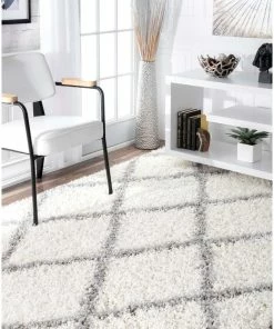Coupon 🔔 NuLOOM Soft And Plush Diamond Trellis Moroccan Lattice Shag Rug, 9'2"x12' ✨