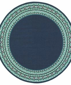 Best Sale 😀 Newcastle Home Madelina Border Navy And Green Indoor Or Outdoor Area Rug, 7'10" Round 😀 -Cheap Rugs Store f941b1db0ef5046b 6662 w800 h800 b1 p0