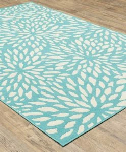 Flash Sale 😍 Newcastle Home Madelina Floral Blue And Ivory Indoor Or Outdoor Area Rug, 6'7"x9'6" 🔔 -Cheap Rugs Store fa41b14d0ef50687 7444 w800 h800 b0 p0