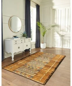Brand new 🎉 Liora Manne Marina Tribal Stripe Indoor/Outdoor Rug, Gold, 6'6"x9'3" 👏 -Cheap Rugs Store fd11b52900d60e1b 9459 w800 h800 b0 p0