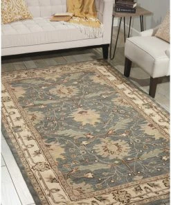 Best Sale 🔥 Nourison India House Rug, Blue, 8'x10'6" 🧨