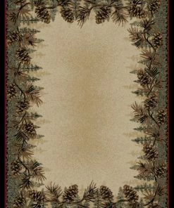 New 🎉 Mayberry Rugs Mount Le Conte Pine Cone Lodge Area Rug, 2'2"x3'3" 🎉